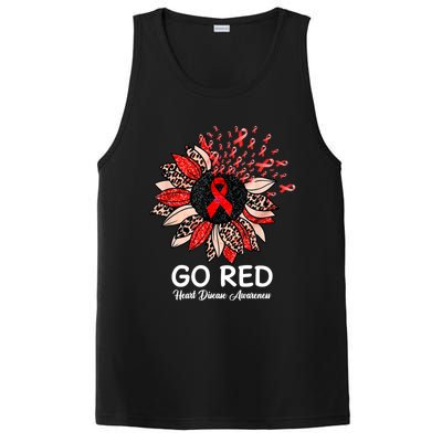 Go Red Heart Disease Awareness Month Ribbon Sunflower Gift PosiCharge Competitor Tank