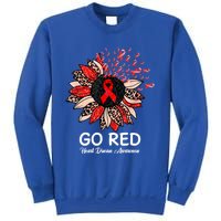 Go Red Heart Disease Awareness Month Ribbon Sunflower Gift Sweatshirt