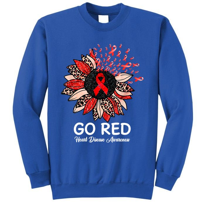 Go Red Heart Disease Awareness Month Ribbon Sunflower Gift Sweatshirt