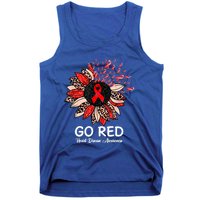 Go Red Heart Disease Awareness Month Ribbon Sunflower Gift Tank Top