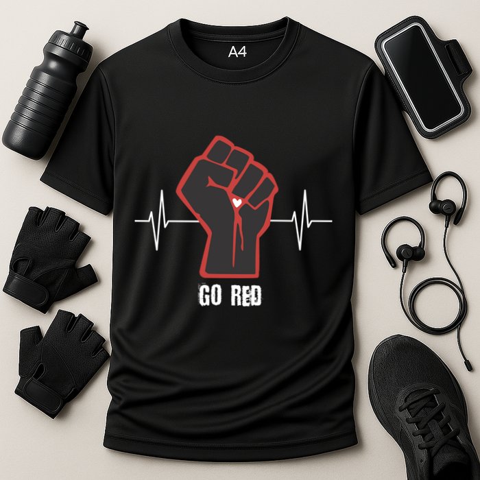 Go Red Heart Disease Awareness Month Gift Cooling Performance Crew T-Shirt