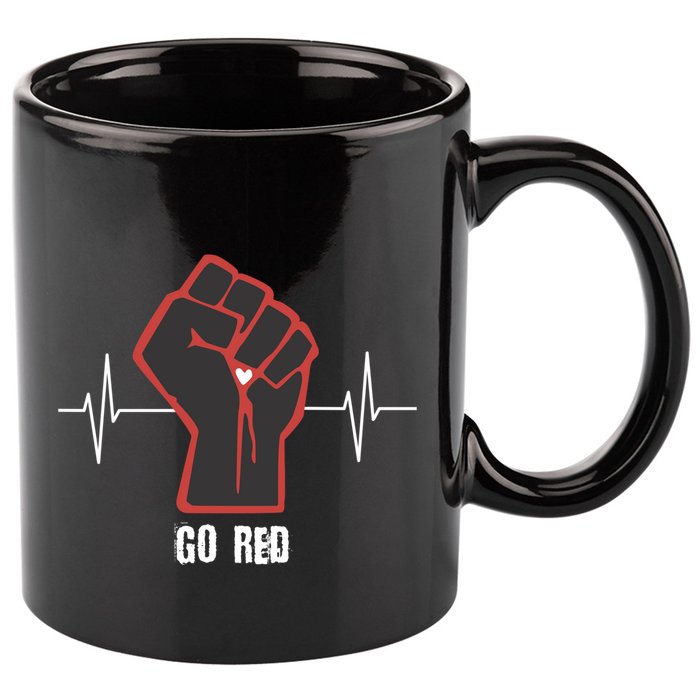 Go Red Heart Disease Awareness Month Gift 11oz C Handle Ceramic Mug