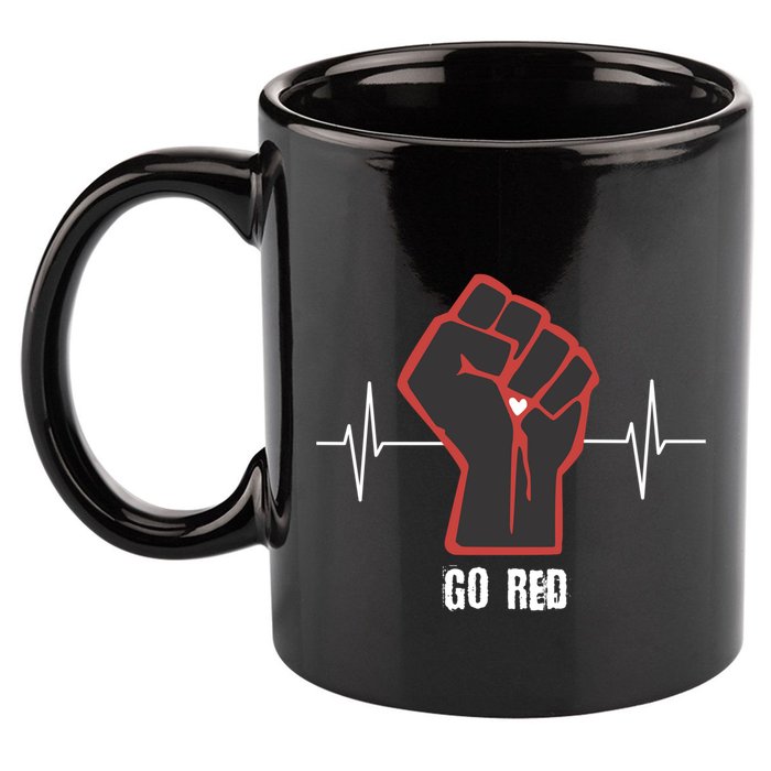 Go Red Heart Disease Awareness Month Gift 11oz C Handle Ceramic Mug