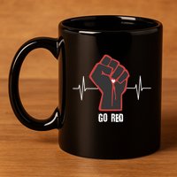 Go Red Heart Disease Awareness Month Gift 11oz C Handle Ceramic Mug