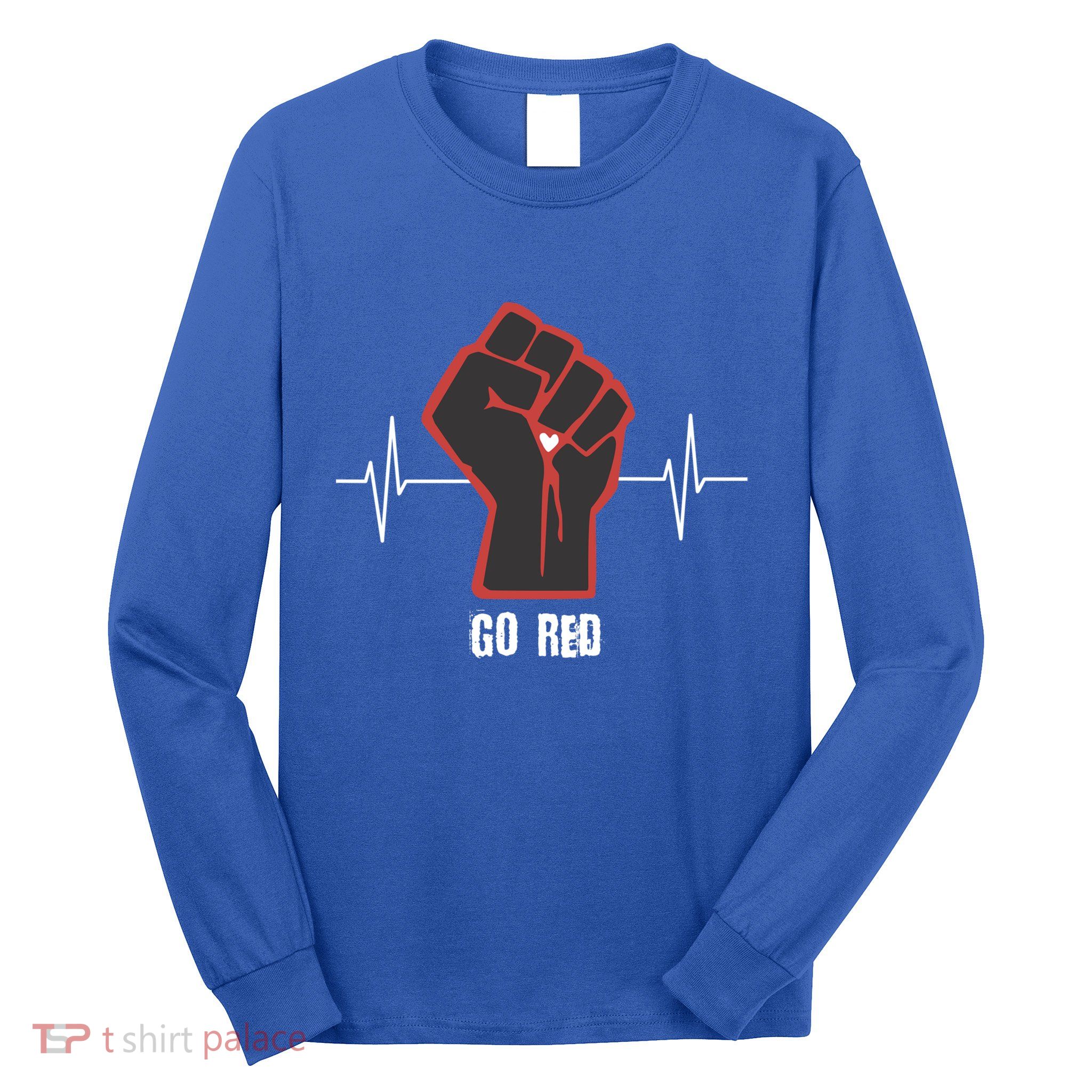 Go Red Heart Disease Awareness Month Gift Long Sleeve Shirt