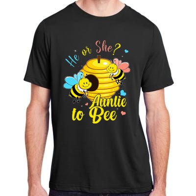 Gender Reveal He Or She Auntie To Bee Baby Announcement Adult ChromaSoft Performance T-Shirt