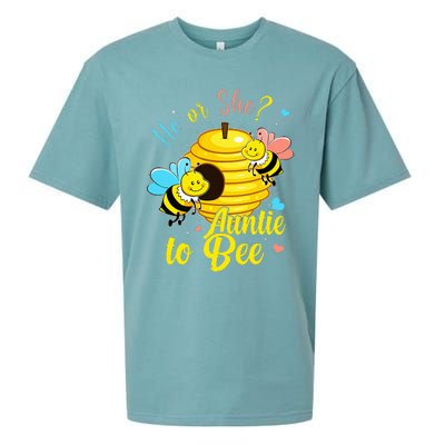 Gender Reveal He Or She Auntie To Bee Baby Announcement Sueded Cloud Jersey T-Shirt