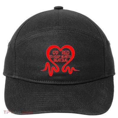 Go Red Heart Disease Awareness Month Gift 7-Panel Snapback Hat