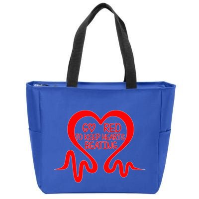 Go Red Heart Disease Awareness Month Gift Zip Tote Bag