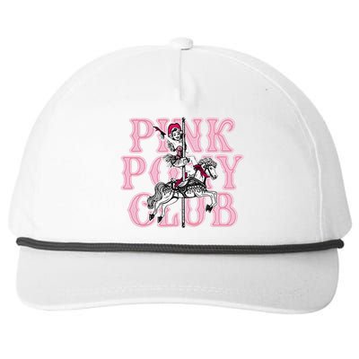 Girl Retro Horse Pink Pony Club Horse Lover Snapback Five-Panel Rope Hat