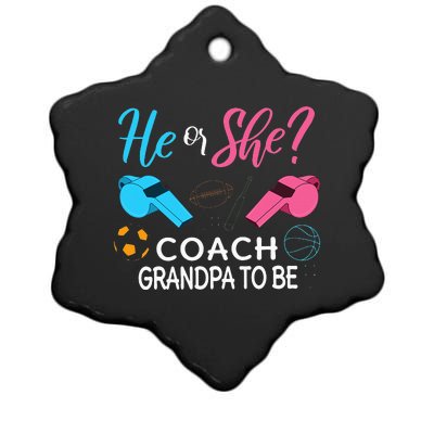 Gender Reveal He Or She Pops To Be Coach Future Grandfather Ceramic Star Ornament