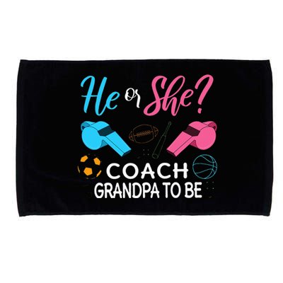 Gender Reveal He Or She Pops To Be Coach Future Grandfather Microfiber Hand Towel