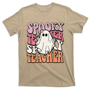 Groovy Retro Halloween Spooky Teacher Trick Or Teach Teacher T-Shirt