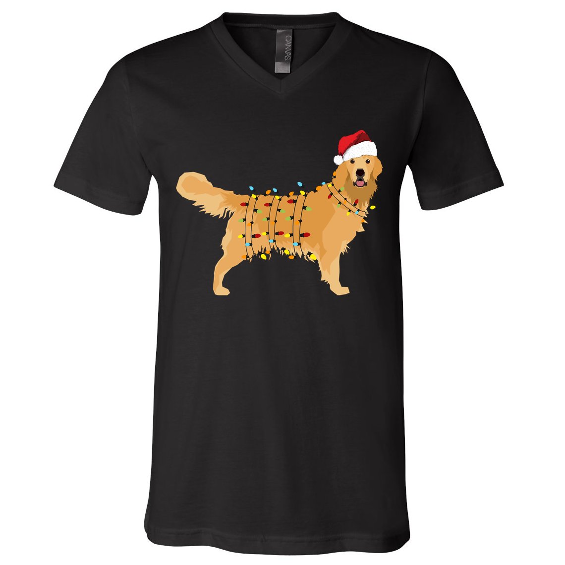 Golden Retriever Holiday Christmas Light Classic V-Neck T-Shirt