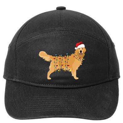 Golden Retriever Holiday Christmas Light Classic 7-Panel Snapback Hat