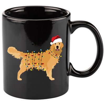 Golden Retriever Holiday Christmas Light Classic 11oz C Handle Ceramic Mug