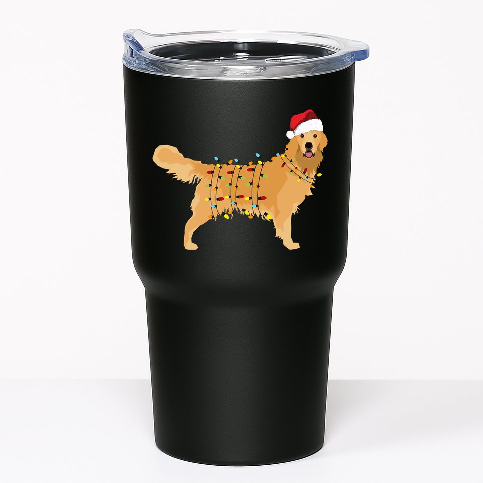 Golden Retriever Holiday Christmas Light Classic Tumbler