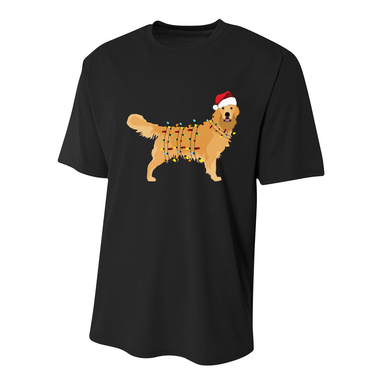 Golden Retriever Holiday Christmas Light Classic Youth Performance Sprint T-Shirt