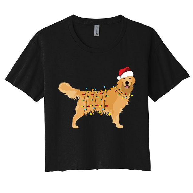 Golden Retriever Holiday Christmas Light Classic Crop Top