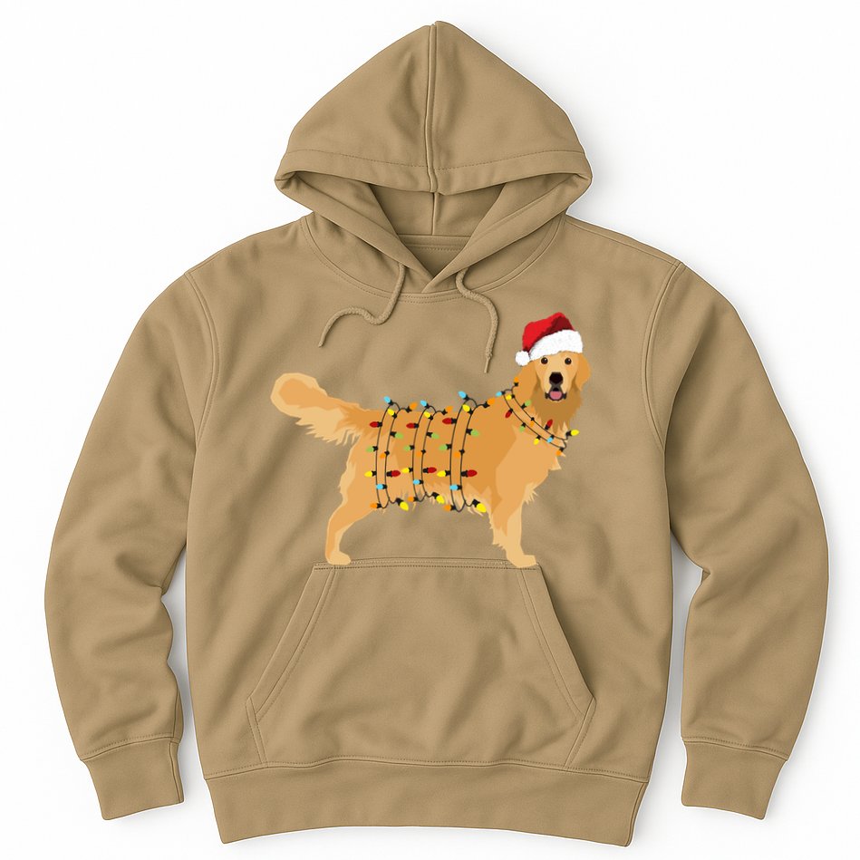 Golden Retriever Holiday Christmas Light Classic Hoodie