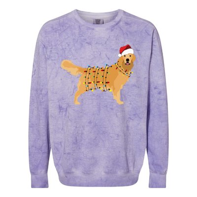 Golden Retriever Holiday Christmas Light Essential Colorblast Crewneck Sweatshirt