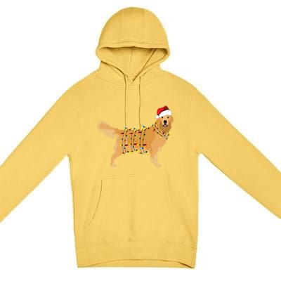 Golden Retriever Holiday Christmas Light Essential Premium Pullover Hoodie