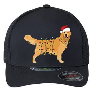 Golden Retriever Holiday Christmas Light Essential Flexfit Unipanel Trucker Cap