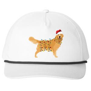 Golden Retriever Holiday Christmas Light Essential Snapback Five-Panel Rope Hat