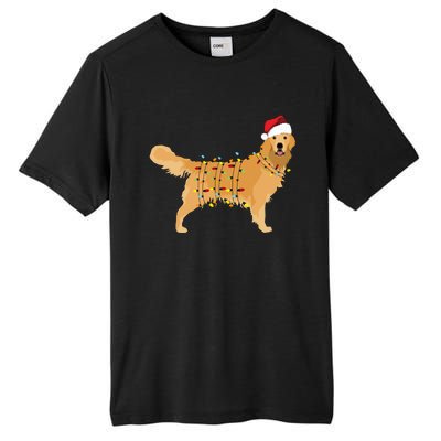 Golden Retriever Holiday Christmas Light Essential Tall Fusion ChromaSoft Performance T-Shirt