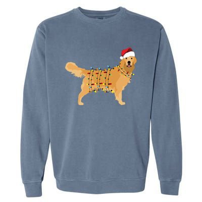 Golden Retriever Holiday Christmas Light Essential Garment-Dyed Sweatshirt