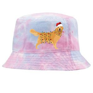 Golden Retriever Holiday Christmas Light Essential Tie-Dyed Bucket Hat