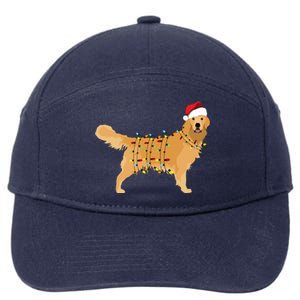 Golden Retriever Holiday Christmas Light Essential 7-Panel Snapback Hat