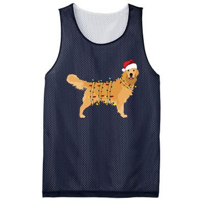 Golden Retriever Holiday Christmas Light Essential Mesh Reversible Basketball Jersey Tank