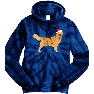 Golden Retriever Holiday Christmas Light Essential Tie Dye Hoodie