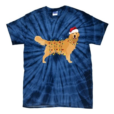 Golden Retriever Holiday Christmas Light Essential Tie-Dye T-Shirt