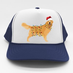 Golden Retriever Holiday Christmas Light Essential Trucker Hat