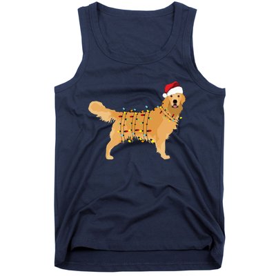 Golden Retriever Holiday Christmas Light Essential Tank Top