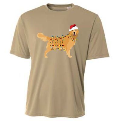 Golden Retriever Holiday Christmas Light Essential Cooling Performance Crew T-Shirt