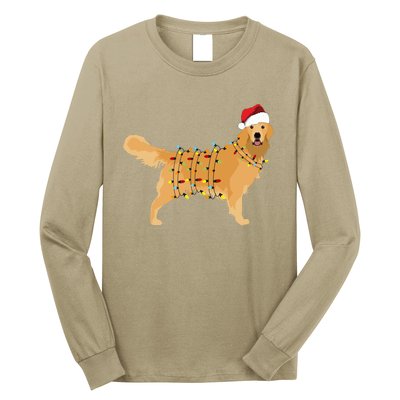 Golden Retriever Holiday Christmas Light Essential Long Sleeve Shirt