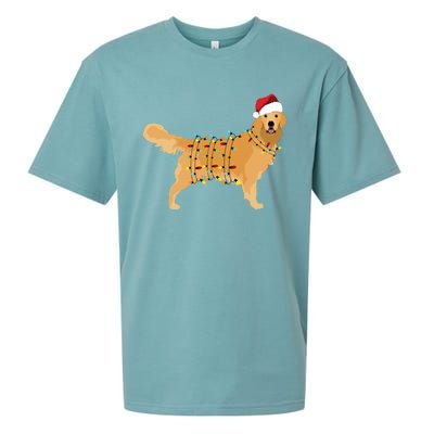 Golden Retriever Holiday Christmas Light Essential Sueded Cloud Jersey T-Shirt