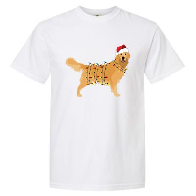 Golden Retriever Holiday Christmas Light Essential Garment-Dyed Heavyweight T-Shirt