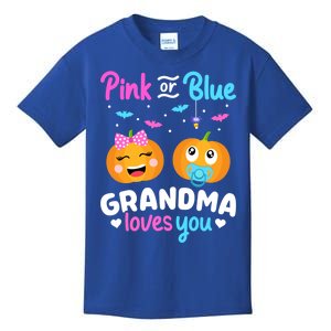 Gender Reveal Halloween Pregnancy Pink Blue Grandma Love Cute Gift Kids T-Shirt