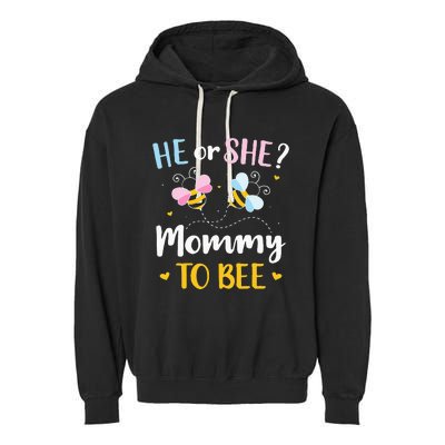 Gender reveal he or she mommy matching family baby party Garment-Dyed Fleece Hoodie