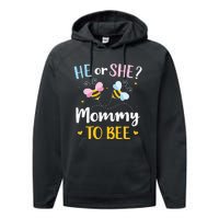 Gender reveal he or she mommy matching family baby party Performance Fleece Hoodie