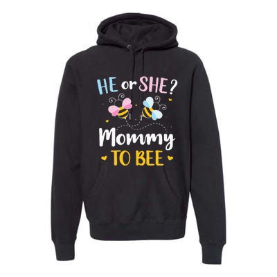 Gender reveal he or she mommy matching family baby party Premium Hoodie