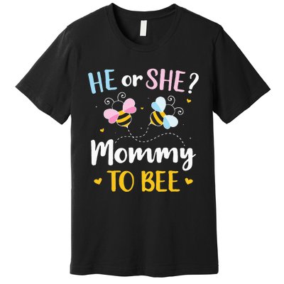 Gender reveal he or she mommy matching family baby party Premium T-Shirt