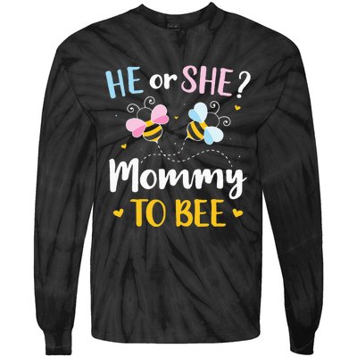 Gender reveal he or she mommy matching family baby party Tie-Dye Long Sleeve Shirt