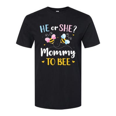 Gender reveal he or she mommy matching family baby party Softstyle CVC T-Shirt