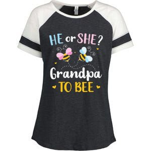 Gender reveal he or she grandpa matching family baby party Enza Ladies Jersey Colorblock Tee