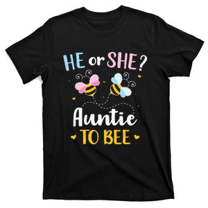 Gender reveal he or she auntie matching family baby party T-Shirt